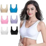 6 Pack Genie Bra Seamless Sports Underwear Breathable Sexy Invisible Vest For Yoga Running L