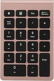 Mini Wireless Numeric Keypad with 22 Keys for Bluetooth 5.0, Ergonomic Design for Android, for Windows and for Mac OS Users (Rose Gold)