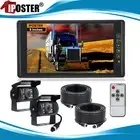 9" Clip on Rearview Mirror Monitor 12/24V Reversing 4PIN 2x CCD Camera Car Truck