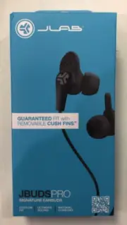 JLab JBudsPro Signature Earbuds w/ Universal Mic + Track Ctrl 35mm Black - NEW