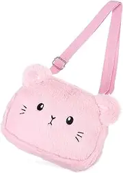 [VALICLUD] Kawaii Plush Crossbody Bag for Adorable Purse with Smooth Zipper Cute Shoulder Pouch for Phone Storage Present