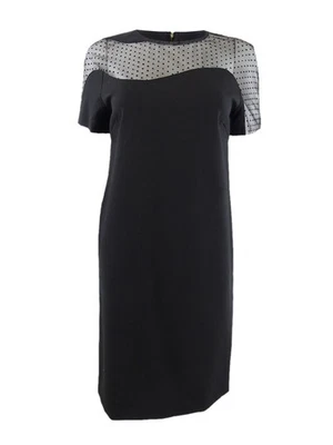 Escada Sport Women's Asymmetrical Swiss-Dot Dress (36, Black)