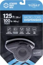 Atwood Rope MFG Mini TRD Micro Cord Black Dispenser 125ft 100lb Test MTRD01