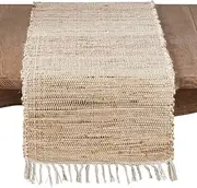 Frelish Decor Hand Woven Jute Cotton Table Runner 14"x72" Six Seater | Eco Friendly Dining Table Use | Decor for Family Dinner | Indoor Outdoor Parties & Everyday Use (14"x72" Natural Jute)