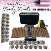 Flat Tire Repair Plug Kit Compact ATV Car Truck Reamer Tools Auto Patch Case Box
