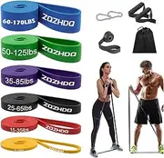 ZQZHDQ Resistance Bands Set 10 Pcs, Essential Power Bands, Resistance Band Exercise with Handles, Door Anchor, Suitable for Body Shaping, Yoga, Home Workouts