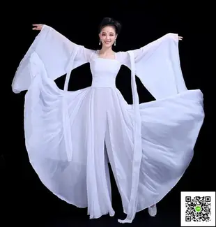 舞蹈服 古典舞演出服女飄逸中國風新款雪紡現代民族出水蓮舞蹈裙服裝 歐歐流行館