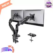 Dual Monitor Stand - Adjustable VESA Desk Mount for 13-32 Inch Screens, Black