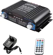 Roarrter Bluetooth Amplifier HiFi 4-Channel Digital Audio Sound Amp FM Radio MP3 Support USB SD Home Audio System, EU Plug