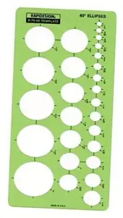 Rapidesign Template, 1 Each (R70-60) 60-Degree Ellipse