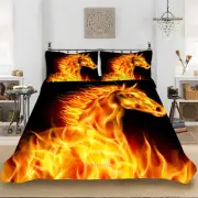 Fire Horse Doona Quilt Duvet Cover Set Single/Double/Queen/King Bed Linen