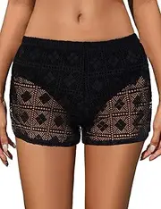 [Zonsaoja] Women's Swim Shorts Waistband Swimsuit Bottom Board Shorts Swimwear Quick Dry Swimming