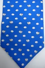 NWT Brooks Brothers 346 Blue With White Sheep and Clouds Silk Tie NEW