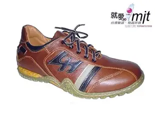 零碼鞋 25號 Zobr路豹 純手工製造 牛皮氣墊休閒男鞋 B228 棕豆色  特價:1090元