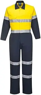 [Portwest] High Visibility Lightweight Combination Coveralls with Tape, Yellow/Navy