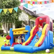 8 In 1 Commercial Inflatable Bounce House with Slide/Golf Area/Ball Pit for Kids