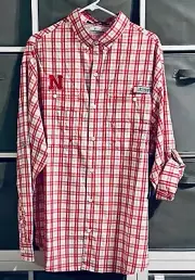 Nebraska Cornhuskers Columbia PFG Tamiami Outdoor Vented LS Men’s Shirt X-Large