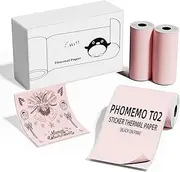 Phomemo Pink Self-Adhesive Thermal Paper- Sticker Papers Compatible with Phomemo T02/M02X/ Printer,Keep for 20 Years Black Text on Pink Sticky Paper, 50mm x3.5m, Totall 3 Rolls for Journal Study Notes