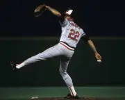 Jim Palmer Baltimore Orioles pitching to the Philadelphia Phillies- Old Photo