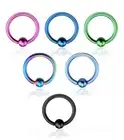 PAIR 16G 3/8" 4mm Ball Anodized Surgical Steel Captive Bead Ring Earring Labret