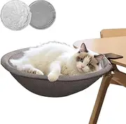 Kerty Cat Desk Bed Supports up to 40lbs, Desk Cat Nest for Home Office Indoor(Include Winter Fabric and Summer Cushion)