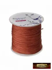 M00522-100-FS MOREZMORE 100Y Thin Satin Cord Rattail REDDISH BROWN 1mm Macrame