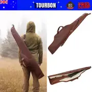 Tourbon Genuine Leather Rifle Carry Scope Case Fleece Gun Storage Bag Hunting