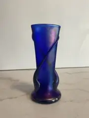Zellige Studio Iridescent Art Glass Vase Signed Jim McKeever 1999