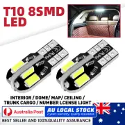 Canbus White 194 168 W5W T10 8SMD LED Car Side Wedge 12V Light Globe Bulbs 6000K (for: Smart)