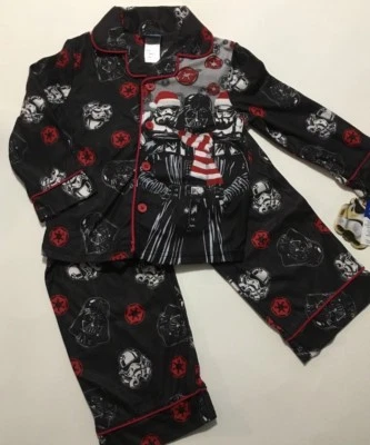 STAR WARS Christmas Flannel PJs Pajamas Boy Sizes 4 6 DARTH VADER Storm Troopers