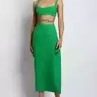 New W/Tag Meshki Tegan Twist Yalda Contrast Crop Tops Elouise Linen Skirt 3pc XL