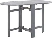 Outdoor Acacia Wood Dining Table - Grey, Solid Wooden, Foldable, Extendable, Patio, Garden - 120x70x74cm
