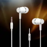 2Pcs 3.5mm Leather Jack Wired Control Earphone Stereo Lossless Sound Noise Cancelling Music Headset with Mic for Android Phone PC