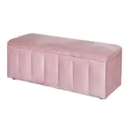 Artiss Storage Ottoman Blanket Box 103cm Velvet Pink