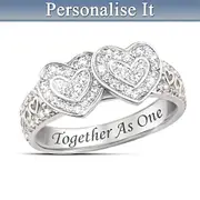 'Together As One' Personalised Engraved Women's Ring