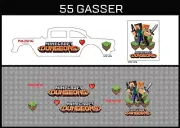 Hot Wheels (1/64), 55 Gasser "Minecraft" Waterslide, Printed White First, Decals