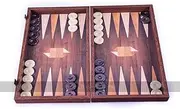 Manopoulos Creative Geometrical Wood Motif 19-inch Backgammon Set