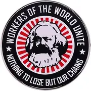 [Pinstant] Workers Of The World Unite Nothing To Lose But Our Chains Karl Marx Socialist Socialism Pro Union Rights Communist 1.25" Enamel Pin Badge, 1.25 Inches, Enamel, enamel