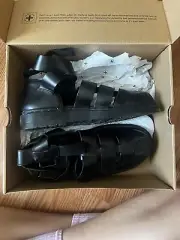 Dr Martens Geraldo Leather Gladiator Sandals sz 8 Mens Black 9 Womens