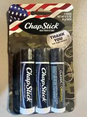 CHAPSTICK CAMO 3pk Carded Thank You For Your Service Collector Item Orig Flavor