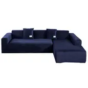 Sofa Cover Fleece Stretch Sofa Cover-Blue