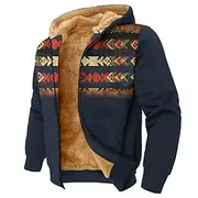 Men's Aztec Fleece Hoodie Hoodie Hooded Sweatshirt Crew Neck Simple 3D Print Hunting Black Blue Zip Up Fall Winter Designer
