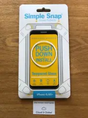 Apple iPhone 6/6S+ Plus Simple Snap Screen Protector Tempered Glass EASY INSTALL
