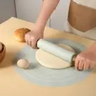 2 Pcs/set Round Rolling Pin Kit with Scale Kneading Pad Dough Mat Pizza