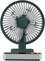 zolyet Summer Shake Head Fan Digital Display Reminder USB Convenie Charging Ultra Sile Desktop Fan Dark Green Type-C