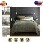 Elegant King Size Velvet Comforter Set - Lightweight Geometric Design Bedding