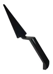Cake Knife and Server Lifter, Black, 10-1/8" Long, Both Serrated & Straight Edge