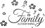 INCAUCA Family is Everything Wall Decor, 3D Acrylic Mirror Wall Decal Stickers Family Letter Quotes, Family Sayings Wall Decor Large, Inspirational Wall Art Stickers Lettering (Black)