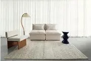 Selwyn Neutral Grey Charcoal Marbled Wool Rug