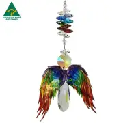 Angel Crystal Suncatcher gift, lg chakra rainbow hanging suncatchers sun catcher
